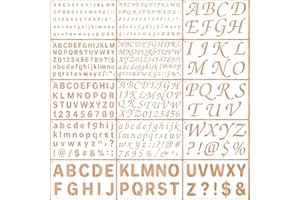 DUOZEA 1/2, 3/4, 1, 2 Inch Letter Stencils for Painting, 15 Pack Reusable Plastic Alphabet and Number Stencils for Crafts Art Projects