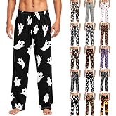 NUOLALDH Halloween Pajamas Men Pajama Pants Family Pjs Clothes Plus Size Matching For Couples Adult Unisex