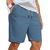 COOFANDY Mens Casual Shorts Cotton Elastic Waist Shorts Drawstring Summer Beach Shorts