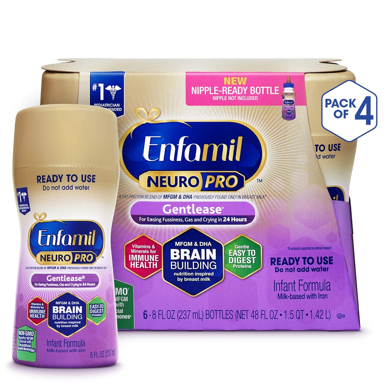 Amazon.com: Formula para bebé Enfamil Gentlease - Listo para ...