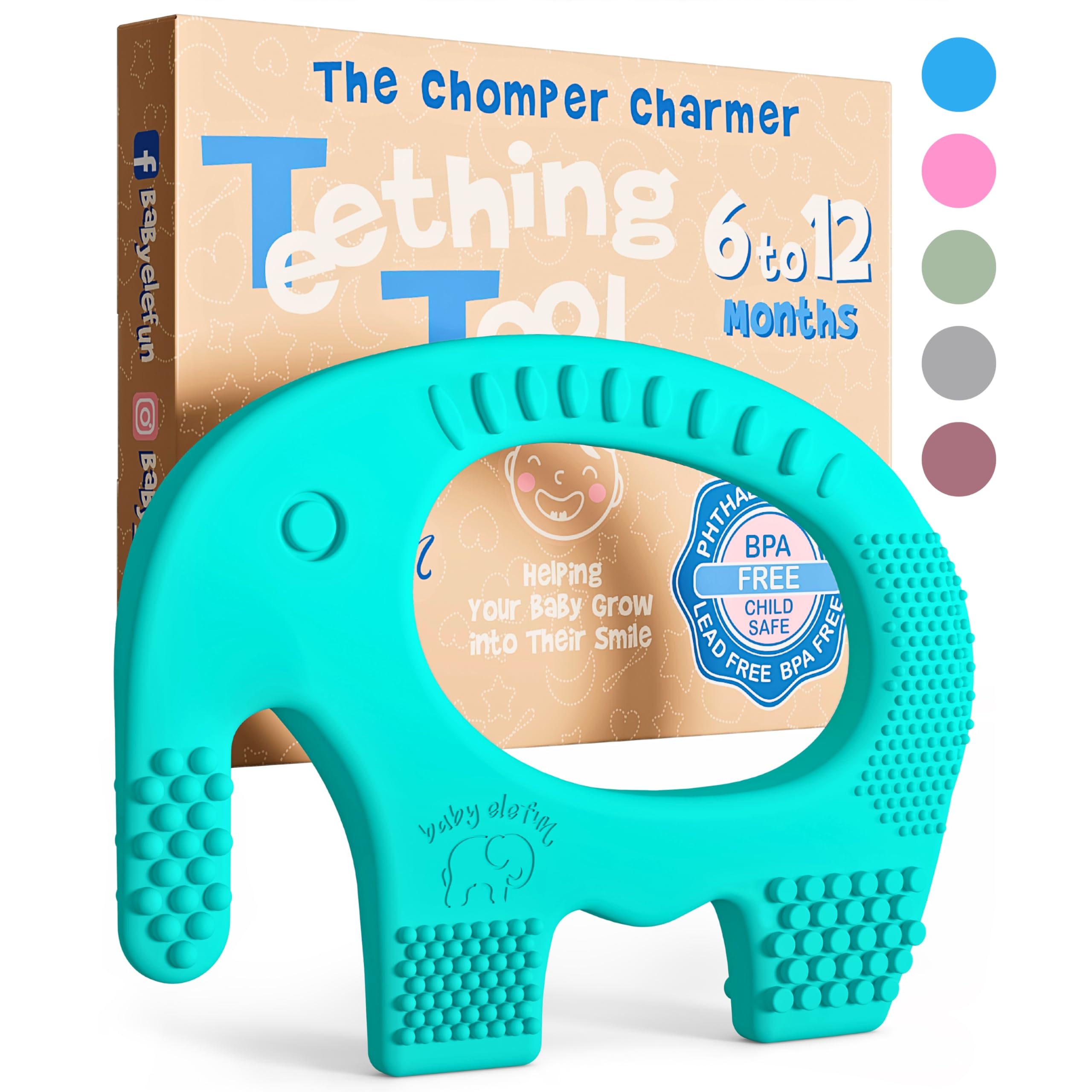 Baby Elefun Baby Teething Toys 5X Pain Relief Zero Delay 6-12 Months