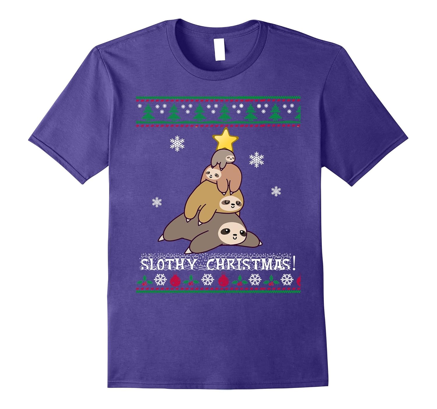 Funny Sloth Christmas Sweater T Shirt for Women Men-ANZ