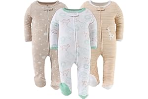 The Peanutshell Baby Sleeper 3 Pack Set - Newborns & Infants 0-9 Months, Newborn Baby Boy & Girl Sleepers - Serene Safari