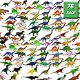 OuMuaMua Dinosaur Toys, Plastic Mini Dinosaur Figure Toy Set Including T-rex, Stegosaurus, Monoclonius for Kids Toddler Dinosaur Birthday Party Favors, Christmas Valentines Day Gifts, 78 Pack