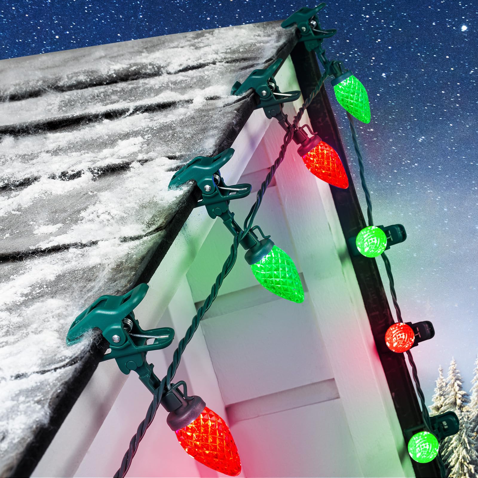 Minetom c9 led christmas lights outdoor 66 feet 100 led c9 string
