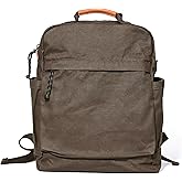 GOOTIUM Canvas Backpack for Women Vintage Style Zipper Bag Men's Casual Daypack Cloth Outdoor Travel Rucksack, Umber