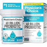Physician's CHOICE Probiotics 60 Billion CFU - 10 Strains + Organic Prebiotics - Immune, Digestive &amp; Gut Health - Supports Occasional Constipation, Diarrhea, Gas &amp; Bloating - for Women &amp; Men - 60ct