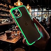Omorro Compatible with iPhone 17 Pro Case Clear Luminous Glow in The Dark Noctilucent Space Nebula Slim Fit Cover Protective Anti Scratch Thin Translucent Green