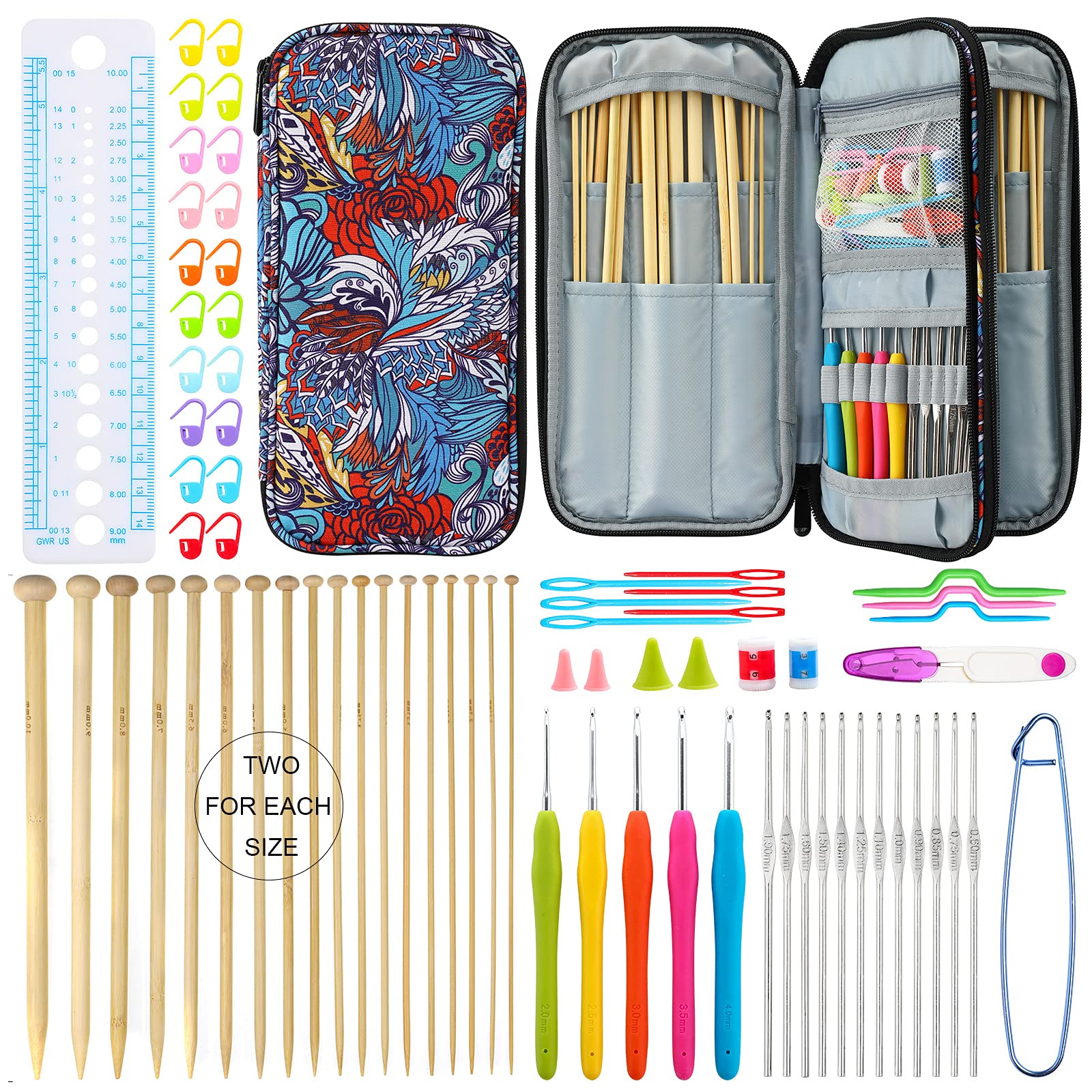 KOKNIT All Inclusive Craft Knitting Starter Kit, Professional Handmade Tools Set Includes Knitting Needles, Crochet Hook, Accessories and Storage Case for Adults and Kids — image 1