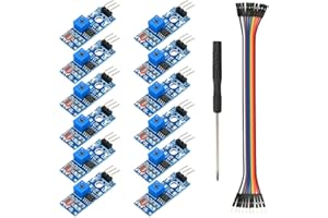 MTDELE 12Pcs 5MM LDR Photoresistor Light Sensor 5516 Photoresistor LM393 3Pin 3.3V-5V Compatible with for Arduino Raspberry Pi ESP32 Digital Light Detection and Analog Photosensitive Sensor Module