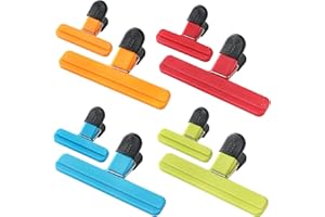 HAMMER IRON ALLEY 8PCS Chip Bag Clips, HIA Stylish Wide Open Bag Clips for Food Storage, Heavy Seal Grip, Assorted Size (6"*3.3" for 4 and 3"*2.5" for 4)