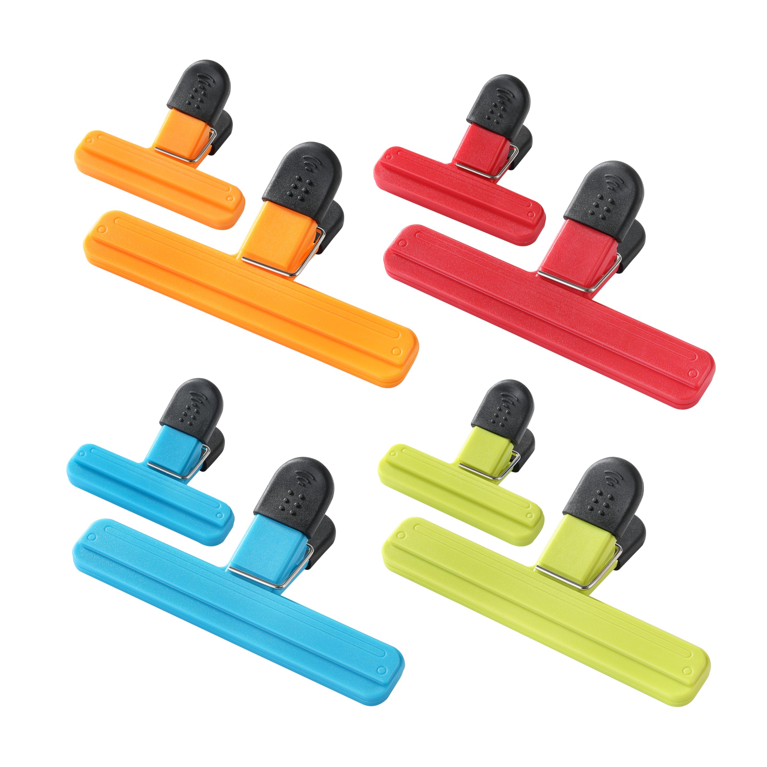 Photo 1 of 8PCS Chip Bag Clips, HIA Stylish Wide Open Bag Clips for Food Storage, Heavy Seal Grip, Assorted Size (6"*3.3" for 4 and 3"*2.5" for 4)