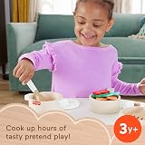 Fisher-Price Wood Kitchen 19-Piece Pretend Play Set Preschool Toys view 2