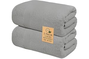 SOFTOLLE 100% Cotton Luxury Bath Sheets - Pack of 2 (35" x 70") | Super Soft, Quick-Dry & Highly Absorbent Towels for Bathroom, Home, Spa & Gym (Silver Grey)