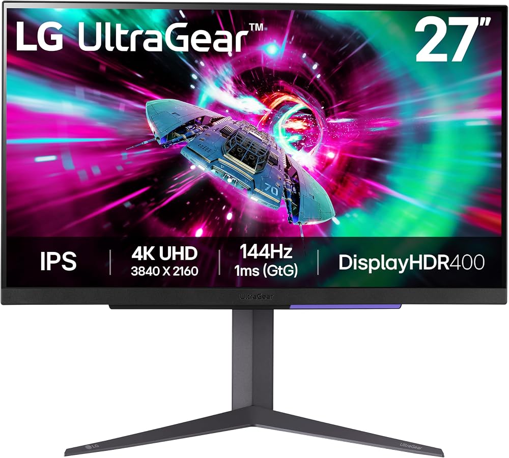 LG UltraGear 27GR93U 27 inch 4K UHD 144Hz 1ms IPS Gaming Monitor G-Sync FreeSync