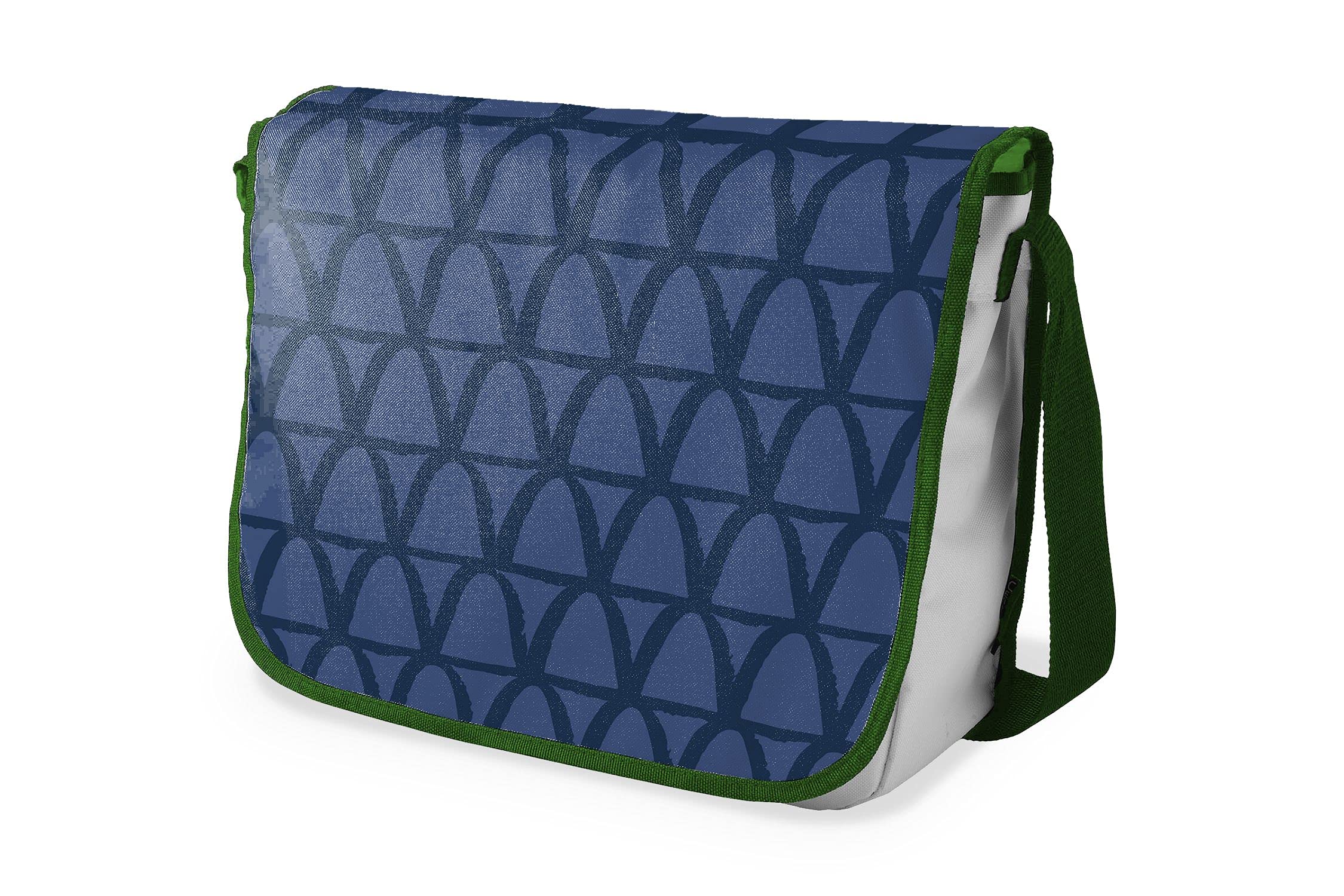 Bonamaison Digitally Printed Messenger School Bag with Khaki Strap for Students, Cross Body Bag, Courier Bag, Shoulder Bag for School, Back to School, Size: 29x36 Cm