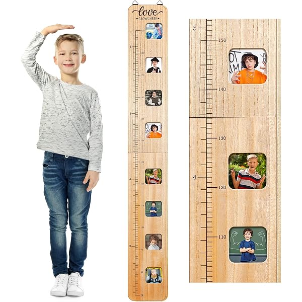 Toise Murale Enfant En Bois 50-200 Cm - Règle De Croissance à Coller Sur Le Mur | Décoration Chambre Bébé, Cadeau De Naissance