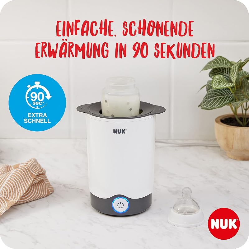 Thermo Express Babyflaschenwärmer | schonendes Erwärmen von flüssiger und breiförmiger Nahrung in 90 Sekunden | automatische Abschaltung | Korb zum einfachen Herausnehmen | EU-Stecker