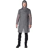 Adult Metallic Knit Chainmail Tunic & Cowl Costume