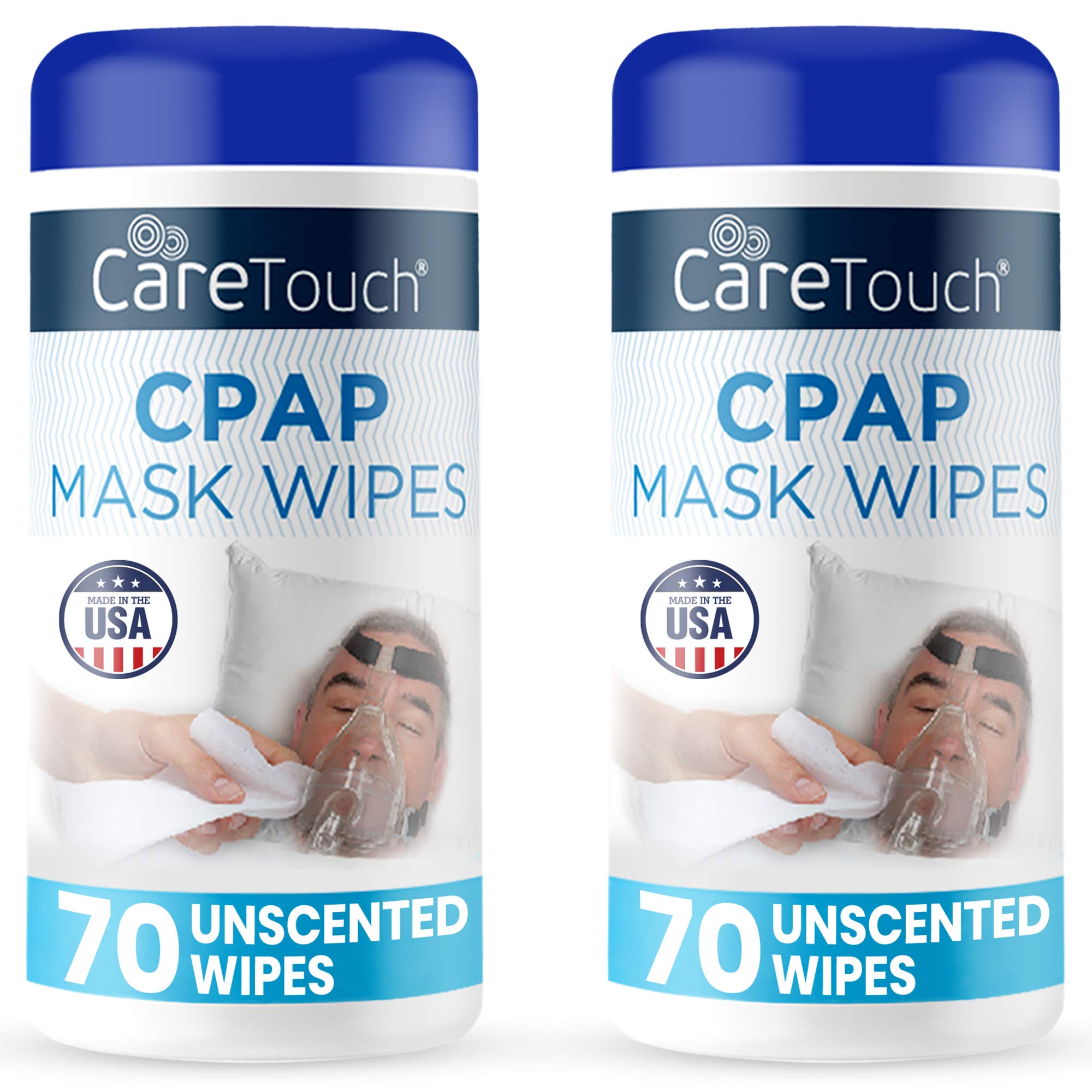 Care Touch CPAP Mask Cleaning Wipes Unscented 2 Packs of 70