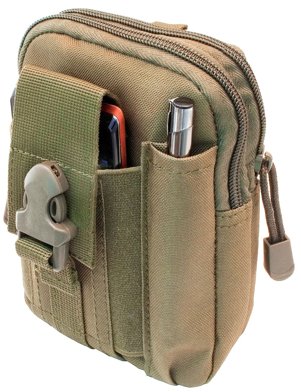 Outdoor Saxx, tactical belt bag, waist bag, protective transport case for equipment, mobile phone, GPS tracker, MP3 player, knife, in khaki/beige colour