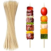 XMZY Bamboo Skewers 8 Inch Wooden Skewers Sticks for Fruit, Kabob, BBQ, Grilling, Yakitori. More Size Choices 10"/12", 100 PC