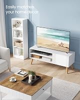 VASAGLE TV Unit 120 cm Wide White TV Stand for 55 Inch TVs LTV120T46 view 4