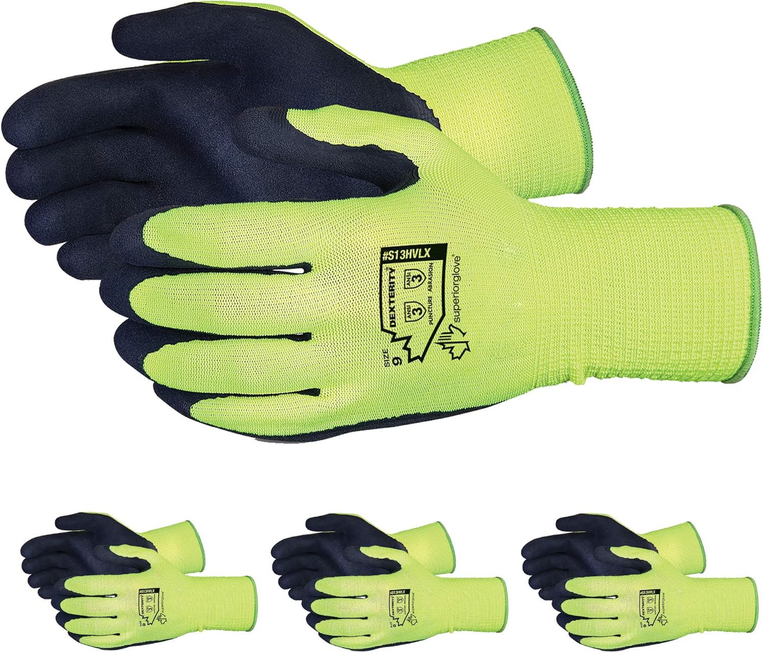 Superior Heavy Duty Gardening Gloves for Yard Work (3 Pack) Form Fitting Landscaping Glove Puncture Resistant with Composite Knit Breathable Backs - Mens Womens Unisex Design - Size Large: Clothing