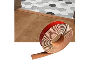 HJ HUAJ Floor/Door Flat Transition Strip & Self Adhesive Vinyl Edge Trim - Laminate Gap Covering Joining Strip