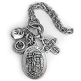 Blessed Miguel Pro Necklace, Keychain or Clip, Patron Saint Confirmation Gift, Crystal Pendant and Initial Charm