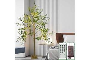 SOSHOT 5FT Artificial Lighted Olive Tree with 240 LED Warm White Lights - Indoor and Outdoor Decorative Lighting for Christmas Weddings and Home Holidays