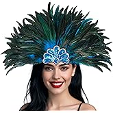Goenb Feather Headband, Mardi Gras Feather Headpiece for Women Costume Headress Accessories for Carnival Party