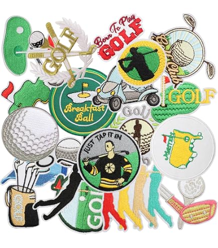 Golf Sport Logo Iron-On Patch – 7x7cm Embroidered Applique By BP Braunert Patches