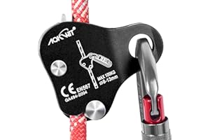 AOKWIT Climbing Ascender Rope Grab Fall Protection Belay Device Tree Climbing Gear Rappelling Equipment Rope Ascender for Rock Climbing Mountaineering Arborist Caving Rescue Aerial Work 8-12mm Ropes