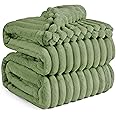 Bedsure Reseda Fleece Queen Blanket for Couch - GentleSoft Cozy Soft Blankets for Women, Cute Small Throws for Girls, 90x90 Inches