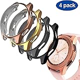 GeeRic Case Compatible with Samsung Galaxy Watch 42mm, 4 Pack TPU Slim Plated Case Edge-Around Shock-Proof Cover (Black/Space Gray/Gold/Rose Gold)