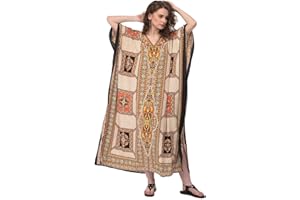 Oussum Women Kaftan Plus Size Polyester Summer Caftan Cover Ups Maxi House Dress