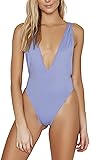 ToBeInStyle Women's High Cut Low V-Neck One Piece