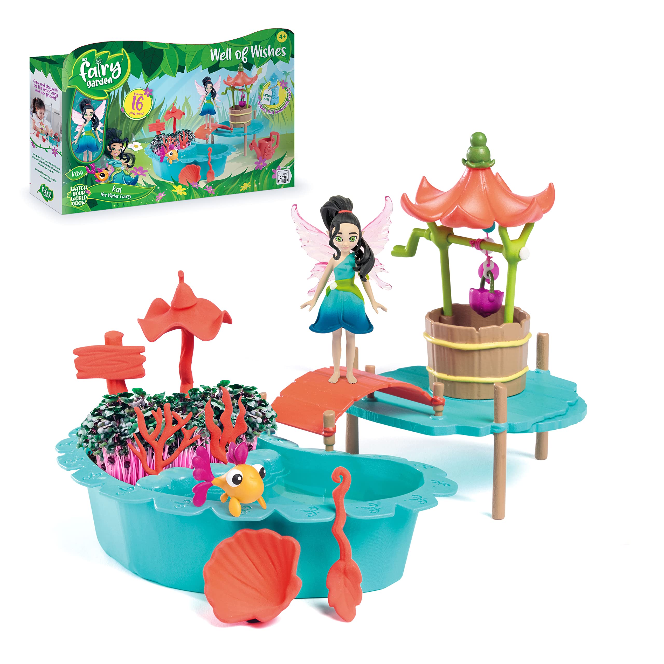 My Fairy Garden Well Of Wishes | Grow & Accessorize Your Magical Fairy Garden | Comes With 16 Pieces Including Red Amaranth Seeds & A Fairy Field Guide | For Ages 4+