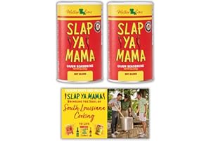 Slap Ya Mama Hot Blend Cajun Seasoning - 8 oz Can, Pack of 2, All Natural, No MSG, Kosher, Gluten-Free - Authentic Louisiana Flavor
