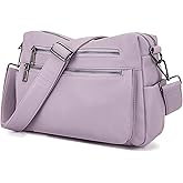 YZAOLL Large Crossbody Shoulder Bag for Women Vegan Leather Tote with Adjustable Wide Strap Work Purse with 10 Pockets