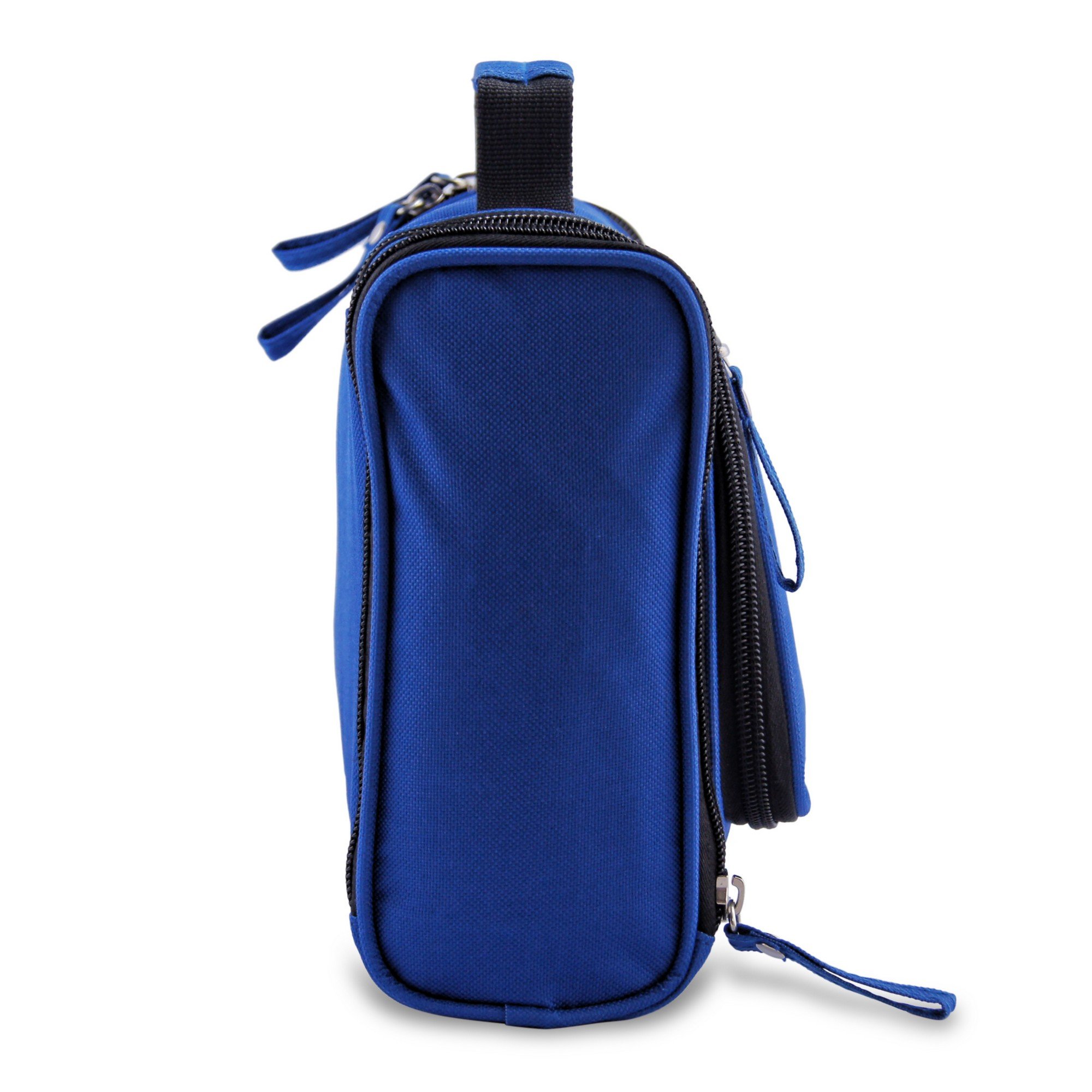 Petite trousse de toilette premium, ultra spacieuse | Kit de voyage compact avec crochet, pour hommes/femmes | Sac de toilette résistant à l'eau (bleu)