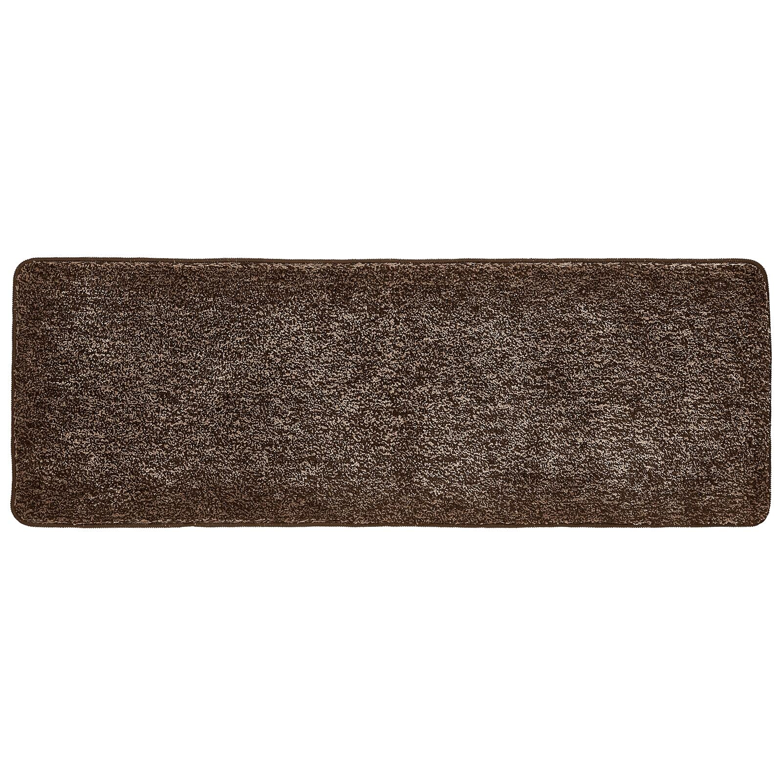 mDesign Bath Mat - Dynamic Bathroom Accessories – Versatile Toilet Rug Made of Soft Polyester Microfibre – Brown