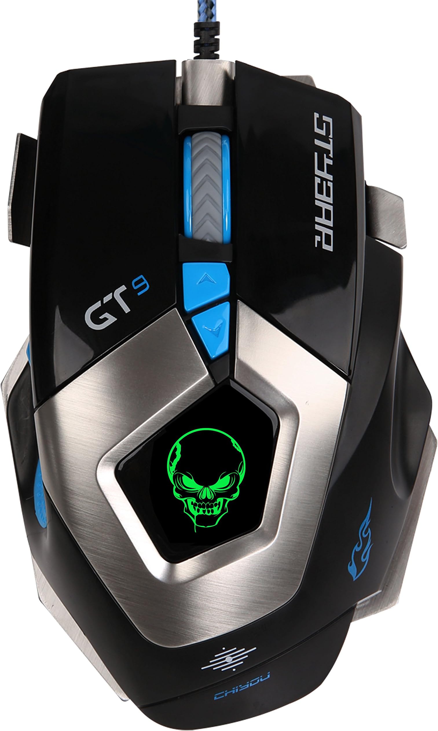 PRONOD 4000 DPI 8 Buttons LED Optical USB Wired Gaming Mice Computer Mouse ,Ergonomic&Aluminium Base ,Black