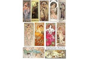 PAPER MOON MEDIA Vintage Printed Alphonse Mucha Reproduction Cards Collage Sheet #110 Scrapbooking, Decoupage, Labels