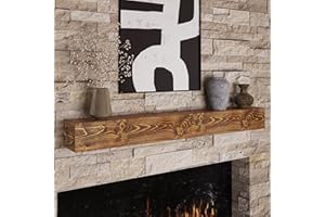 Fun Memories Floating Fireplace Mantel - Handcrafted Wood Mantles for Over Fireplace - Wall Mounted Farmhouse Fireplace Mantel Shelf - 60" x 8" x 5"- Brown