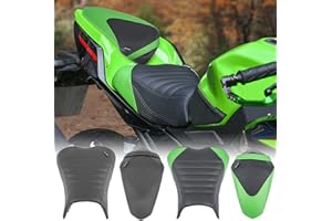 TAZGANTAX Motorcycle Rider Passenger Solo Seat Cushion Pad Cover Sponge Saddle Fits for Ka-wa-sa-ki Ninja400 Ninja 400 Z400 Z 400 2018 2019 2020 2021 2022 2023 Comfortable Travel Seat (Rear-Black)