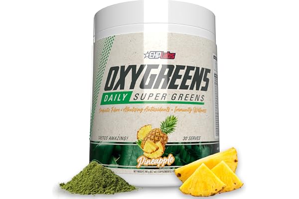 EHP Labs OxyGreens Super Greens Powder - Spirulina & Chlorella Superfood, Green Juice Powder & Greens Supplements with Prebio
