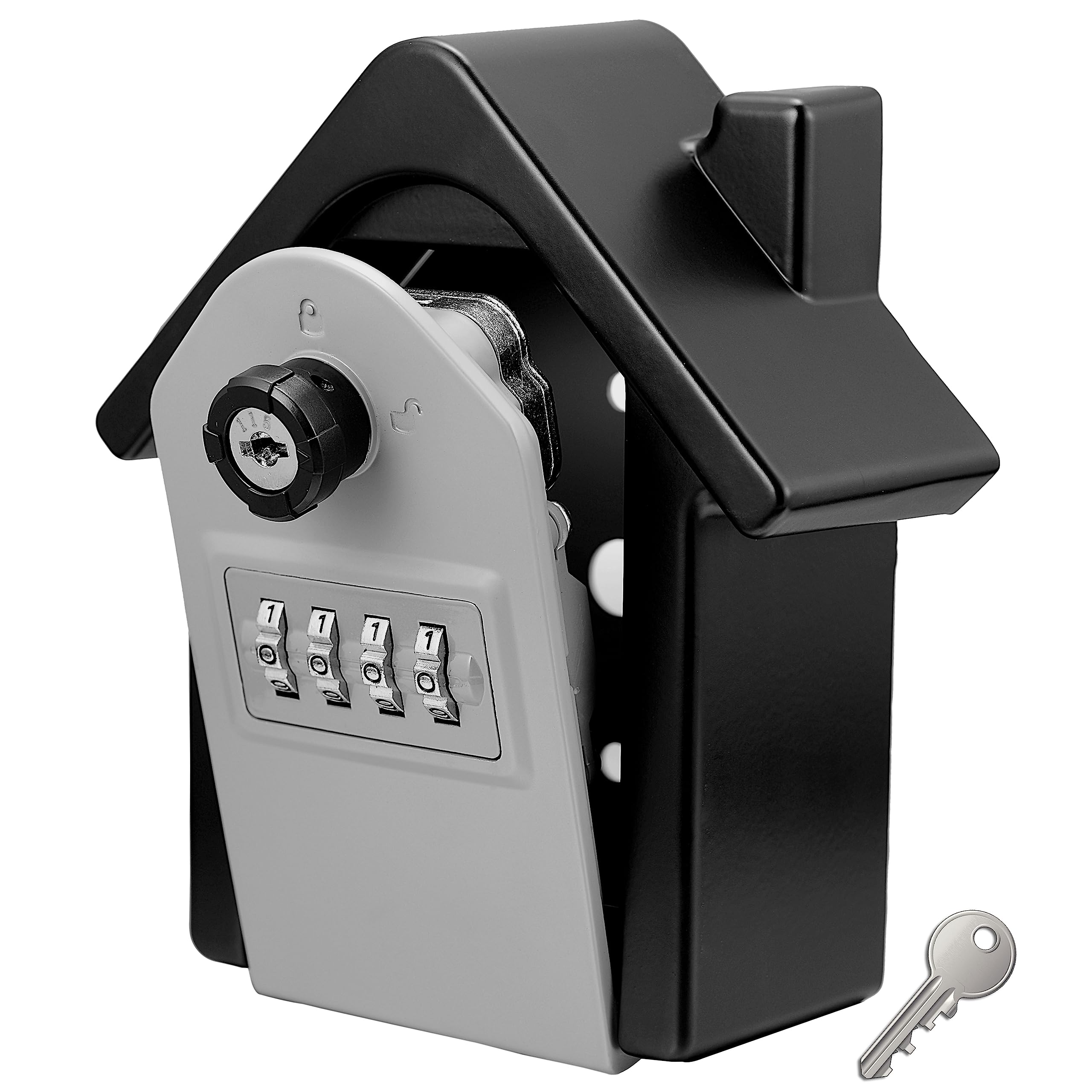 Key Storage Security Lock,V·RESOURCING® Wall Mounted Outdoor Combination Lock Box with Emergency Unlock,Password Recovery Design, to Share and Secure Keys for Home,Office,Garage etc