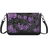 ArtsEye Genuine Leather Crossbody Bags for Women Shoulder Bags with 2 Detachable Straps (5591-rose purple)